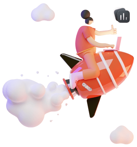 Image of a man on a rocket.